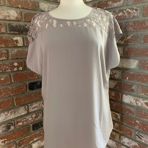 *SALE*NWT Chico's Sz 3(16) Taupe Lace Woven Blouse